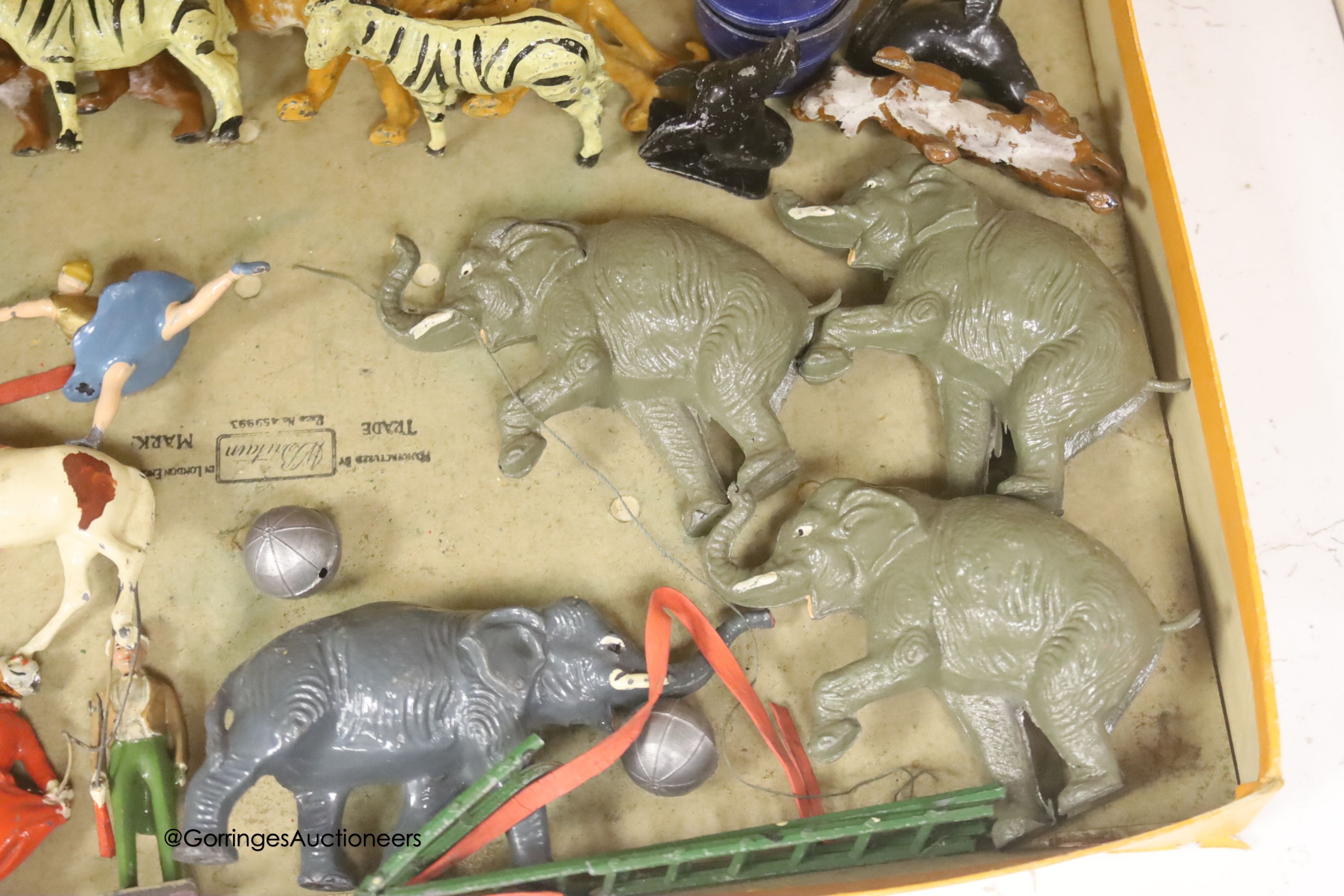 A Britain's Set 1443 Mammoth Circus, 1936-41, in original box and further related items
